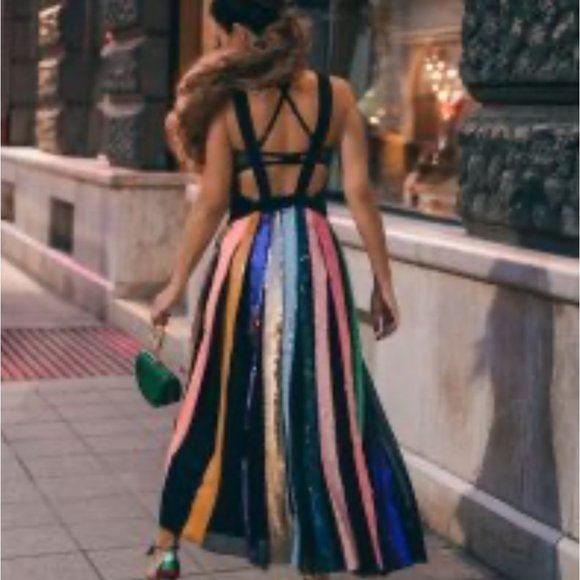 Tibi Multicolor Long Night Out Dress Size 2 - Picture 9 of 16